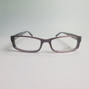 O&X NY OP-37 eyeglasses brown plum rectangular full stripe frame 53-17 143 C7